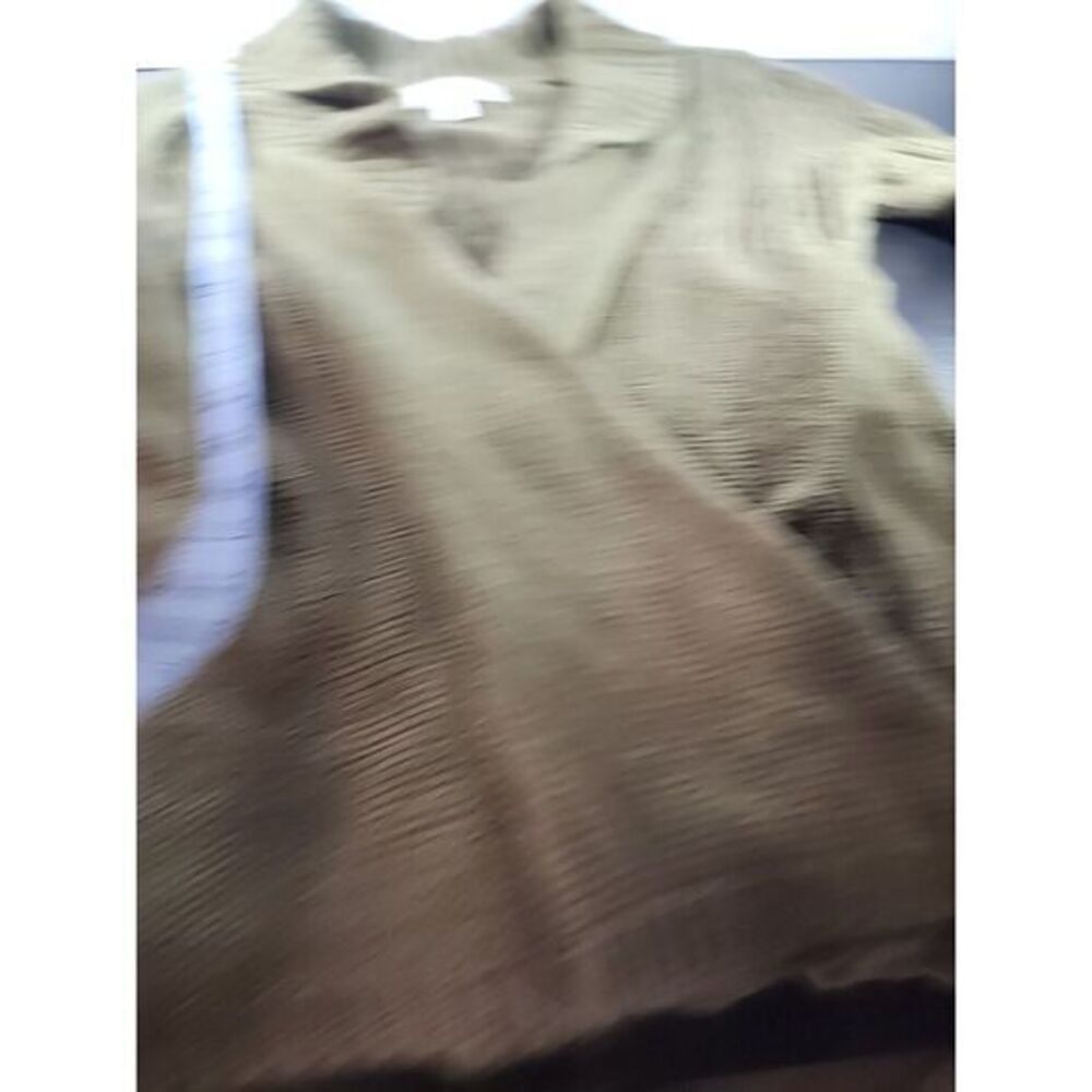 Decree Cardigan Sweater Women Medium Dark Green Knit Open Short Sleeve - Picture 5 of 5